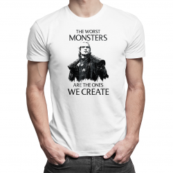 The worst monsters are the ones we create - męska koszulka dla fanów serialu Wiedźmin