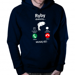 Ryby dzwonią, muszę iść - męska bluza z nadrukiem