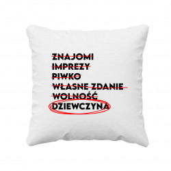 Znajomi, imprezy, piwko- poduszka na prezent