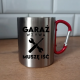 Garaż wzywa muszę iść - kubek metalowy z karabińczykiem na prezent dla mechanika