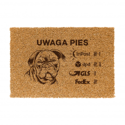 Uwaga pies - wycieraczka z grawerem na prezent