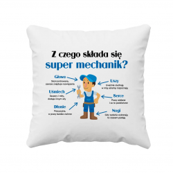 Z czego składa się super mechanik? - poduszka na prezent