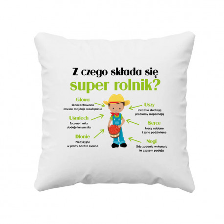 Z czego składa się super rolnik - poduszka na prezent