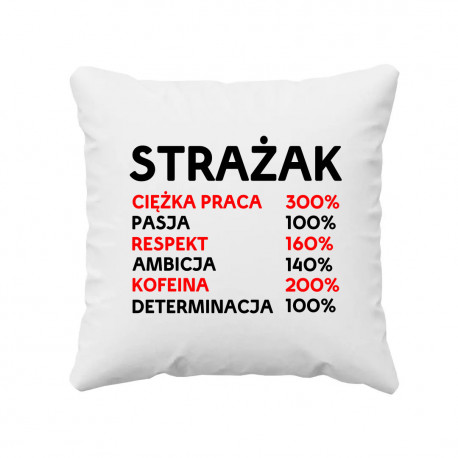 STRAŻAK - Ciężka praca- poduszka na prezent