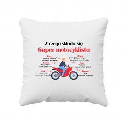 Z czego składa się super motocyklista - poduszka na prezent