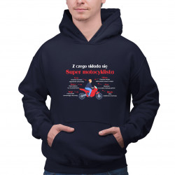 Z czego składa się super motocyklista - męska bluza na prezent