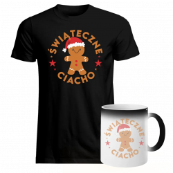 Komplet na Święta - Świąteczne ciacho v3 - koszulka + magiczny kubek z nadrukiem