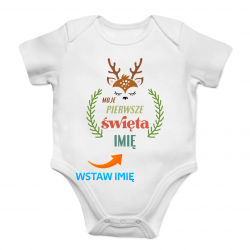 Moje pierwsze święta (Imię) - body dziecięce na prezent - produkt personalizowany