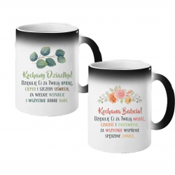 Komplet dla babci i dziadka - Kochana Babciu!/ Kochany Dziadku! - kubki magiczne z nadrukiem
