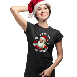Ho ho ho na wino! - damska koszulka na prezent