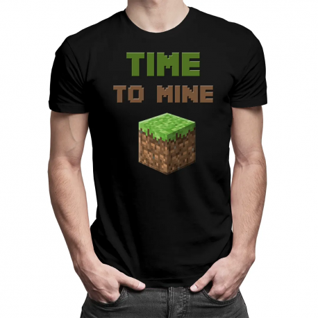 Time to mine - męska koszulka dla fanów gry Minecraft
