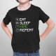 Eat, sleep, mine, repeat - dziecięca koszulka na prezent dla fanów gry Minecraft