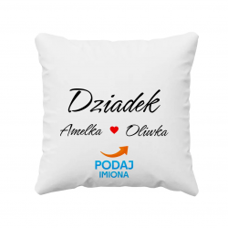 Dziadek + imiona wnuków - poduszka na prezent dla dziadka - produkt personalizowany