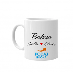 Babcia + imiona wnuków - kubek na prezent dla babci - produkt personalizowany