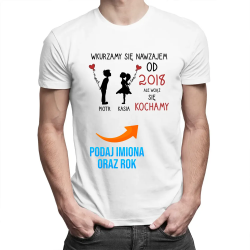 wkurzamy się nawzajem od (wstaw rok), ale wciąż się kochamy - męska koszulka na prezent - produkt personalizowany