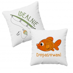 Komplet dla pary - Idealnie dopasowani (Wędkarz) - poduszki z nadrukiem