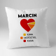 Kawa, hobby, miłość - poduszka na prezent - produkt personalizowany