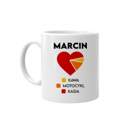 Kawa, hobby, miłość - kubek na prezent - produkt personalizowany