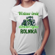 (Imię) dziewczyna rolnika - damska koszulka na prezent - produkt personalizowany