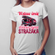 (Imię) dziewczyna strażaka - damska koszulka na prezent - produkt personalizowany
