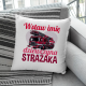 (Imię) dziewczyna strażaka - poduszka na prezent - produkt personalizowany