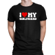 I love my girlfriend - męska koszulka na prezent