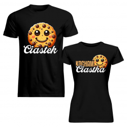 Komplet dla pary - Ciastek / Kocham ciastka - koszulki z nadrukiem