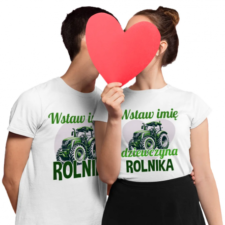 Komplet dla pary - Rolnik / Dziewczyna rolnika - koszulki z nadrukiem - produkt personalizowany