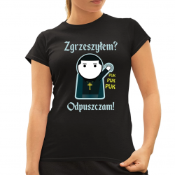 Zgrzeszyłem? Puk puk puk, odpuszczam! - damska koszulka na prezent dla fanów serialu 1670