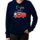 I love you and wóz strażacki - damska bluza na prezent