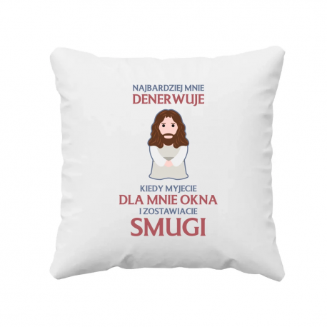 Najbardziej mnie denerwuje kiedy myjecie dla mnie okna i zostawiacie smugi - poduszka na prezent