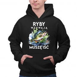 Ryby wzywają, muszę iść - wersja 2 - męska bluza na prezent