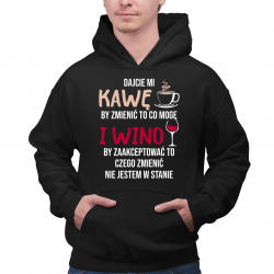 Dajcie mi kawę i wino - męska bluza na prezent