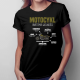 Motocykl - anatomia wolności - damska koszulka na prezent