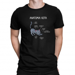 Anatomia kota  - męska koszulka na prezent