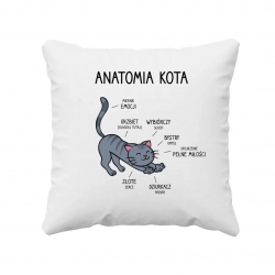 Anatomia kota  - poduszka na prezent