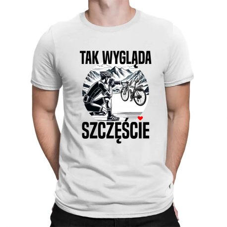 Tak wygląda szczęście  - męska koszulka na prezent