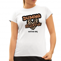 Dumna mama + imiona dzieci - damska koszulka na prezent  - produkt personalizowany