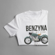 Benzyna we krwi, olej w głowie - damska koszulka z nadrukiem