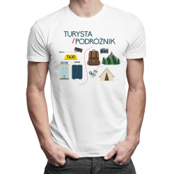 Lista różnic - podróżnik a turysta - męska koszulka z nadrukiem