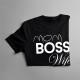 Mom Boss Wife - damska koszulka z nadrukiem