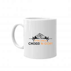 Rytm serca chodzi w góry  - kubek na prezent