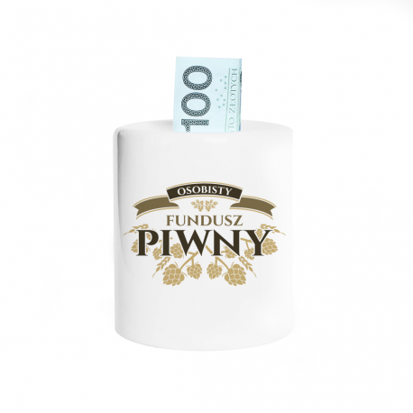 Osobisty fundusz piwny - skarbonka z nadrukiem