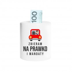 Zbieram na prawko i mandaty - skarbonka z nadrukiem