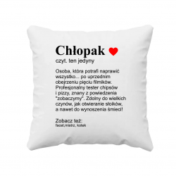 Chłopak - definicja  - poduszka na prezent