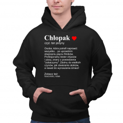 Chłopak - definicja  - męska bluza na prezent