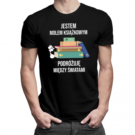 Jestem molem książkowym - męska koszulka z nadrukiem