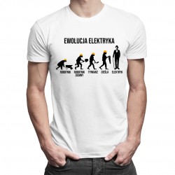 Ewolucja elektryka - męska koszulka z nadrukiem