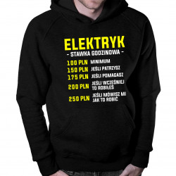 Elektryk - stawka godzinowa - męska bluza z nadrukiem