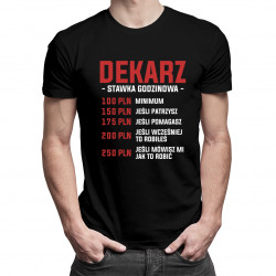 Dekarz - stawka godzinowa - męska koszulka z nadrukiem